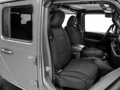 TruShield Neoprene Front and Rear Seat Covers; Black (20-24 Jeep Gladiator JT w/o Rear Cup Holder)