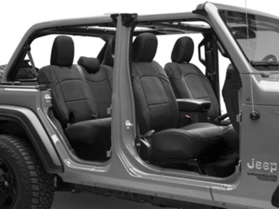 RedRock Jeep Wrangler Custom Fit Front and Rear Seat Covers Black J131098 JL 18 24 Jeep Wrangler JL 4 Door Free Shipping