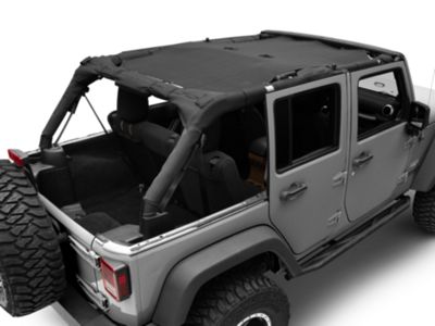 TruShield Mesh Shade Top; Black (07-18 Jeep Wrangler JK 4-Door)