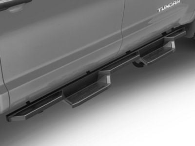 Square Tube Drop Style Nerf Side Step Bars; Matte Black (07-21 Tundra CrewMax)
