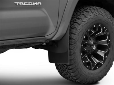Weathertech No-Drill Mud Flaps; Front and Rear; Black (16-23 Tacoma w/ OE Fender Flares)