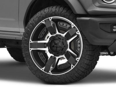 XD Bronco Rockstar II Black Machined 6-Lug Wheel; 22x9.5