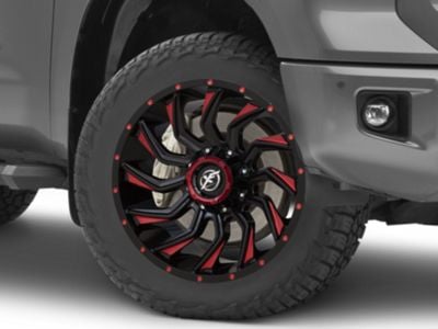 XF Offroad Tundra XF-224 Gloss Black Red Milled 5-Lug Wheel