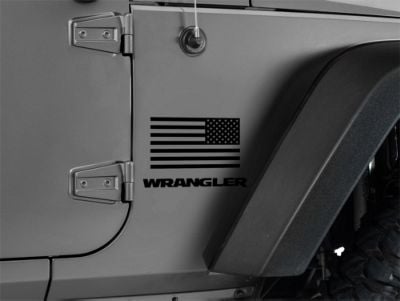 SEC10 Small American Flag; 7x3.5 (66-24 Jeep CJ5, CJ7, Wrangler YJ, TJ, JK & JL)