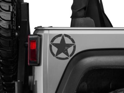 SEC10 Small On The Move Stars; Matte Black; Pair (66-24 Jeep CJ5, CJ7, Wrangler YJ, TJ, JK & JL)